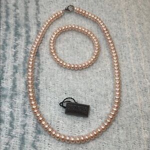 Honora Pink Pearl Necklace and Bracelet Set